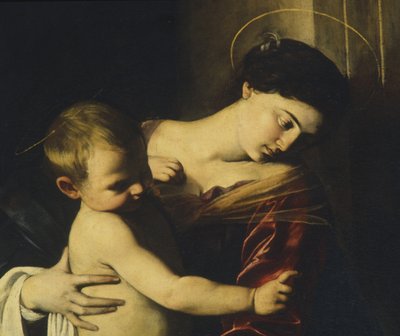 Detail (Madonna van Loreto, ca. 1606) door Michelangelo Merisi Caravaggio